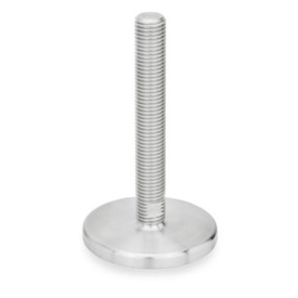 GN 21 Stellfüße, Edelstahl Form: D0 - feingedreht, ohne Gummiauflage<br />Spindelvariante: T - ohne Mutter, Schlüsselfläche unten