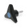 GN 533.6 Dreisterngriffschrauben, Softline, Schraube Stahl Farbe der Abdeckkappe: DBL - blau, RAL 5024, matt