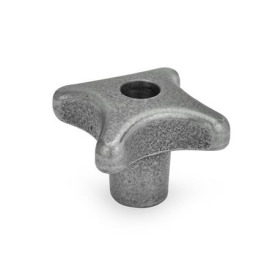 DIN 6335 Kreuzgriffe, Gusseisen Werkstoff: GG - Gusseisen<br />Form: D - mit Gewinde-Durchloch