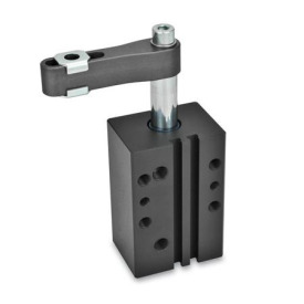 GN 875 Schwenkspanner, in Blockbauweise Form: A - Spannarm mit Langloch und 2 Flankenscheiben