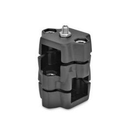 GN 134.7 Kreuz-Rastschlitten, Aluminium Kennziffer: D - mit federndem Druckstück<br />Oberfläche: SW - schwarz, RAL 9005, strukturmatt