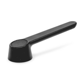GN 210 Schaltgriffe, Zink-Druckguss Oberfläche: SW - schwarz, RAL 9005, strukturmatt<br />Bohrungskennzeichen: V - mit Doppel-Vierkant, ohne Klemmung