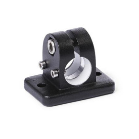 GN 145.1 Flansch-Verfahrschlitten, Aluminium d1: G - mit Gleiteinsatz<br />Oberfläche: SW - schwarz, RAL 9005, strukturmatt