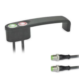GN 422 Bügelgriffe, mit elektrischer Schaltfunktion, mit Stecker Form: T2 - mit 2 Taster<br />Oberfläche: SW - schwarz, RAL 9005, strukturmatt
