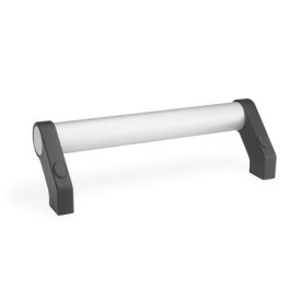 GN 333 Maniglie tubolari, alluminio / lega di zinco pressofusa Tipo: B - Montaggio dal lato dell'operatore (solo per d<sub>1</sub> = 28)<br />Finitura: EL - Anodizzato, colore naturale