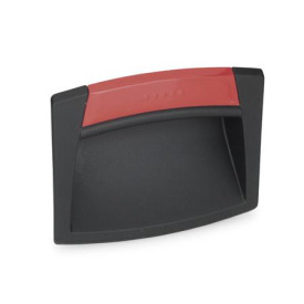 GN 733 Griffschalen, zum Anschrauben, Kunststoff Form: O - ohne Schließklappe<br />Farbe der Abdeckung: DRT - rot, RAL 3000, matt