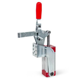 GN 862.1 Schnellspanner, Stahl, pneumatisch, mit zusätzlicher Handbetätigung Form: EPVS - massiver Spannarm mit Halteschelle zum Anschweißen