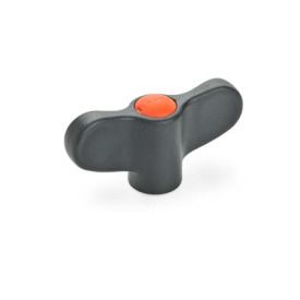 GN 634 Flügelmuttern mit Messing-Buchse Farbe der Abdeckkappe: DOR - orange, RAL 2004, matt