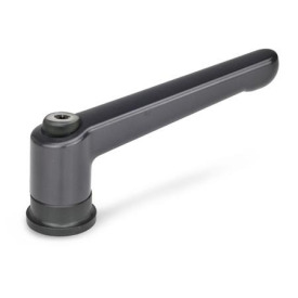GN 300.4 Verstellbare Klemmhebel mit Spannkraftverstärkung, Buchse Stahl Farbe: SZ - schwarz, RAL 9005, seidenglanz