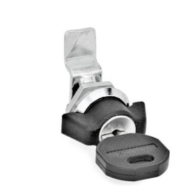 GN 115.1 Chiusure, tipo piccolo, collare corpo di contenimento cromato, con o senza serratura Materiale: ZD - Lega di zinco pressofusa<br />Tipo: SCK - Con manopola di serraggio (stessa serratura)