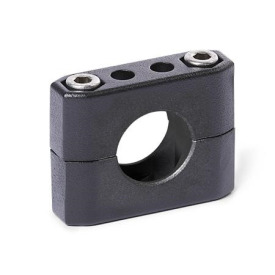 GN 231 Rohrschellen, Aluminium d<sub>1</sub> / s<sub>1</sub>: B - Bohrung<br />Oberfläche: SW - schwarz, RAL 9005, strukturmatt
