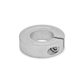 GN 706.2 Geschlitzte Stellringe, Stahl / Aluminium Werkstoff: AL - Aluminium