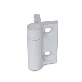 GN 437.3 Scharniere, Zink-Druckguss, mit Federrückstellung Form: L2 - Federrückstellung, schließend, mittlere Federkraft<br />Farbe: SR - silber, RAL 9006, strukturmatt
