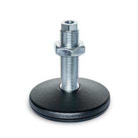 GN 37 Maschinenfüße, mit zentraler Befestigungsbohrung Form: B - mit Gummiauflage