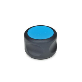 GN 624.5 Drehknöpfe, Kunststoff, Buchse Edelstahl, Softline Farbe der Abdeckkappe: DBL - blau, RAL 5024, matt