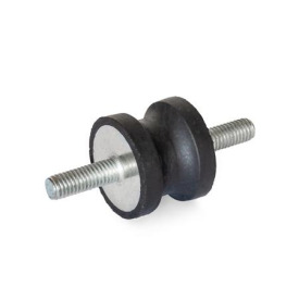 GN 356 Gummipuffer, Stahl Form: SS - mit 2 Schrauben