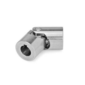 DIN 808 Edelstahl-Kreuzgelenke mit Gleitlager Werkstoff: NI - Edelstahl<br />Bohrungskennzeichnung: K - mit Nabennut<br />Form: E - Einfachgelenk