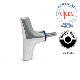 GN 8351 Flügelschrauben, Edelstahl, Hygienic Design Oberfläche: PL - poliert (Ra < 0,8 µm)<br />Werkstoff (Dichtring): H - HNBR