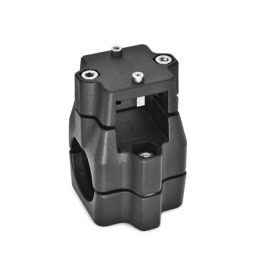 GN 135.1 Verfahrschlitten für Lineareinheiten, Aluminium Oberfläche: SW - schwarz, RAL 9005, strukturmatt<br />d<sub>1</sub> / s<sub>1</sub>: V - Vierkant<br />d<sub>2</sub> / s<sub>2</sub>: B - Bohrung