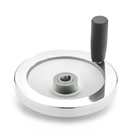 GN 321.5 Sicherheits-Handräder, Aluminium, mit Nadellager Form: D - mit drehbarem Stahlgriff