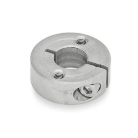 GN 7062.2 Anelli di bloccaggio con intaglio in acciaio INOX, con fori flangiati Tipo: C - Con due fori filettati