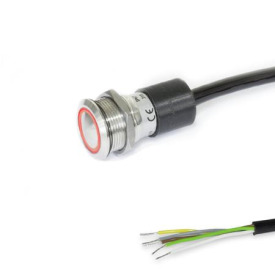 GN 3310 Schalter, Edelstahl, mit Leucht-Drucktaster Beleuchtung: RG - rot/grün (bi-color)<br />Anschlussart: K - Kabel