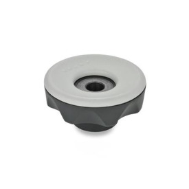 GN 636 Sterngriffe, Kunststoff Form: B - mit Durchloch H7<br />Farbe: DGR - grau, RAL 7035, matt