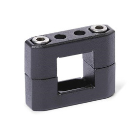 GN 231 Rohrschellen, Aluminium d<sub>1</sub> / s<sub>1</sub>: V - Vierkant<br />Oberfläche: SW - schwarz, RAL 9005, strukturmatt