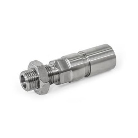 GN 817.7 Rastbolzen, Edelstahl, pneumatisch betätigt Form: A - pneumatisch einfachwirkend, per Federkraft ausrastend<br />Kennzeichen: OP - ohne Positionsabfrage