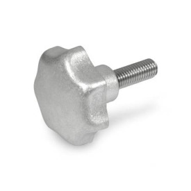 GN 6336.5 Sterngriffschrauben, Aluminium, Edelstahl-Gewindestift Oberfläche: AM - matt (Gleitschliff)