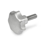 Sterngriffschrauben, Aluminium, Edelstahl-Gewindestift