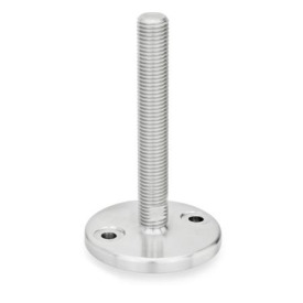 GN 23 Stellfüße, Edelstahl Form: D0 - feingedreht, ohne Gummiauflage<br />Spindelvariante: T - ohne Mutter, Schlüsselfläche unten