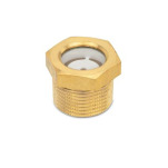 Ölschaugläser mit kegeligem Gewinde, Messing