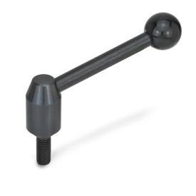 GN 212.3 Verstellbare Spannhebel, Schraube, Stahl Form: E - Hebel schräg