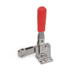 Schnellspanner, Edelstahl, Spannhebel vertikal, mit waagrechtem Fuß