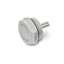 GN 738.1 Magnetstopfen, Aluminium, FPM/FKM-Dichtung, beständig bis 180 °C, blank 