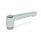 GN 302.1 Flache verstellbare Klemmhebel, Zink-Druckguss, Buchse Edelstahl Farbe: SR - silber, RAL 9006, strukturmatt