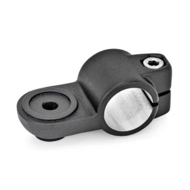 GN 278 Laschen-Klemmverbinder, Aluminium Form: MZ - mit Zentrieransatz<br />Oberfläche: SW - schwarz, RAL 9005, strukturmatt