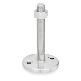 GN 23 Stellfüße, Edelstahl Form: D0 - feingedreht, ohne Gummiauflage<br />Spindelvariante: TK - mit Mutter, Schlüsselfläche unten