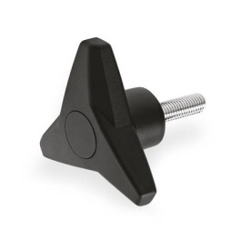GN 533 Dreisterngriffschrauben, Schraube Stahl Farbe der Abdeckkappe: DSW - schwarz, RAL 9005, matt