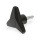 GN 533.6 Dreisterngriffschrauben, Softline, Schraube Stahl Farbe der Abdeckkappe: DSW - schwarz, RAL 9005, matt