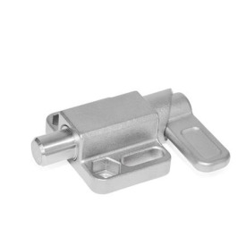 GN 722.3 Federriegel, Edelstahl, mit Anschraubflansch Form: L - Rastkurve links liegend