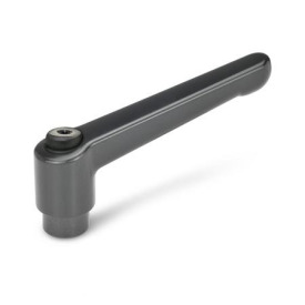 GN 300 Verstellbare Klemmhebel, Zink-Druckguss, Buchse Stahl brüniert Farbe: SZ - schwarz, RAL 9005, seidenglanz