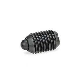 GN 615.1 Pressori a molla, con puntale, con intaglio, acciaio / acciaio INOX Tipo: B - Acciaio, carico della molla standard