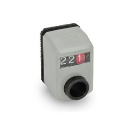 GN 955 Stellungsanzeiger, 3-stellig, digitale Anzeige, mechanisches Zählwerk, Hohlwelle Stahl Einbaulage: FN - gerade, oben<br />Farbe: BL - blau, RAL 5005, glänzend
