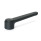 GN 126.1 Verstellbare Flachspannhebel, Zink-Druckguss, Buchse Edelstahl Farbe: SW - schwarz, RAL 9005, strukturmatt
