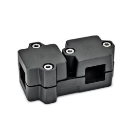 GN 194 Winkel-Klemmverbinder, Aluminium d<sub>1</sub> / s<sub>1</sub>: V - Vierkant<br />d<sub>2</sub> / s<sub>2</sub>: V - Vierkant<br />Oberfläche: SW - schwarz, RAL 9005, strukturmatt