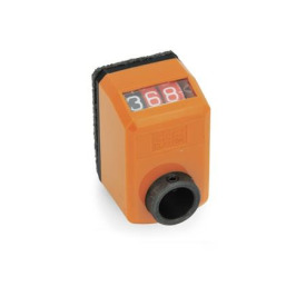 GN 955 Stellungsanzeiger, 3-stellig, digitale Anzeige, mechanisches Zählwerk, Hohlwelle Stahl Einbaulage: AN - schräg, oben<br />Farbe: OR - orange, RAL 2004