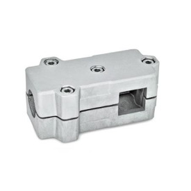 GN 193 Winkel-Klemmverbinder, Aluminium d<sub>1</sub> / s<sub>1</sub>: B - Bohrung<br />d<sub>2</sub> / s<sub>2</sub>: V - Vierkant<br />Oberfläche: BL - blank, matt gestrahlt