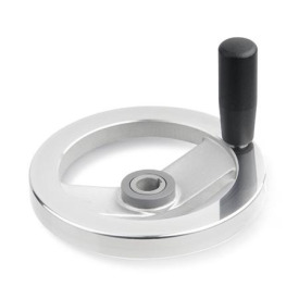 GN 322.4 Sicherheits-Handräder, Aluminum, mit Gleitlager Form: D - mit drehbarem Stahlgriff